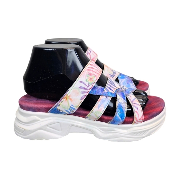 L'Artiste Spring Steps Figurette Floral Slip On Sandals Sz 39 Tropical Summer - Picture 3 of 13